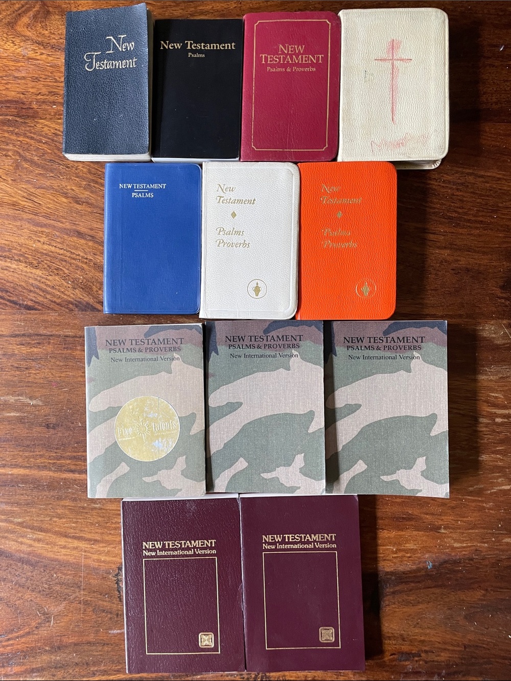 12 Mixed Lot of Small Pocket Size Bibles New Testament Psalms Multiple Colors